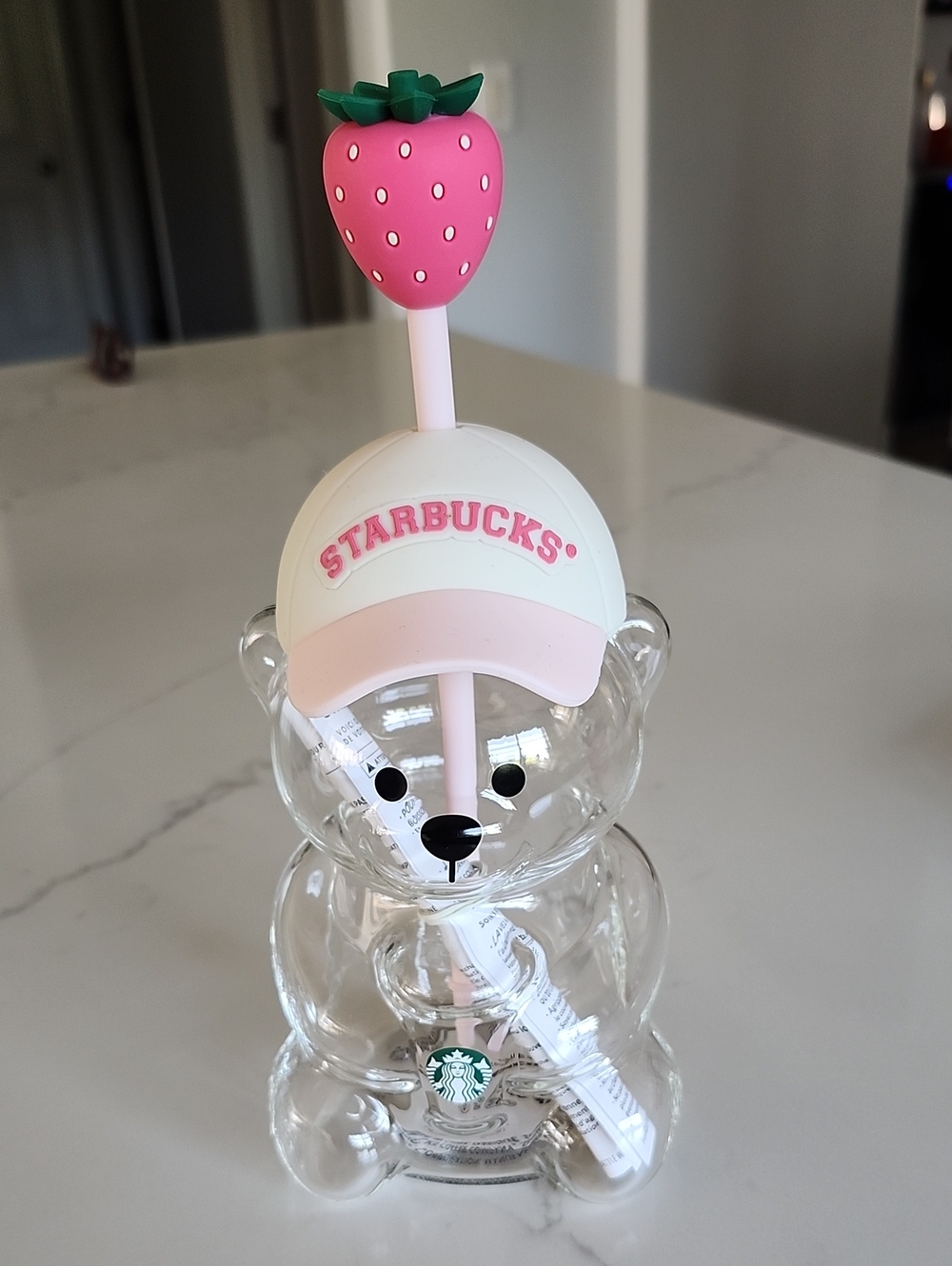 Starbucks Pink Bearista Glass Bear Cup